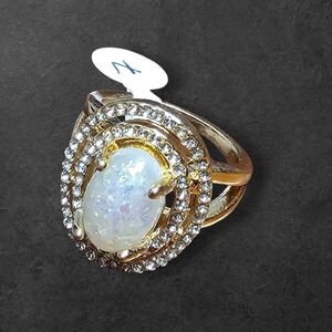 Opal Stone Gold Ring Size 7